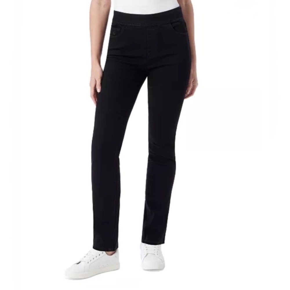 Gloria Vanderbilt Amanda High Rise Black Straight Leg Pull-On Jeans NWT